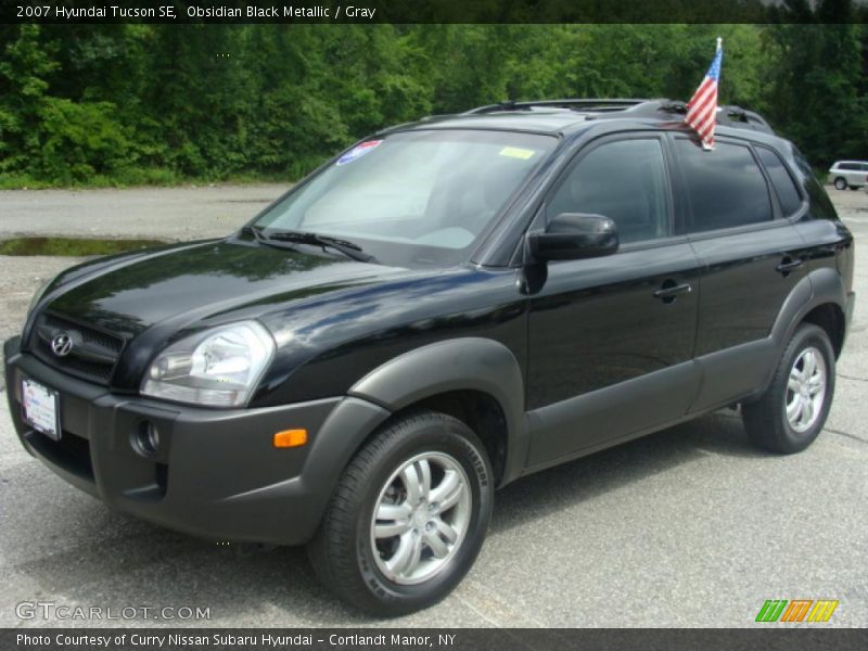 Obsidian Black Metallic / Gray 2007 Hyundai Tucson SE