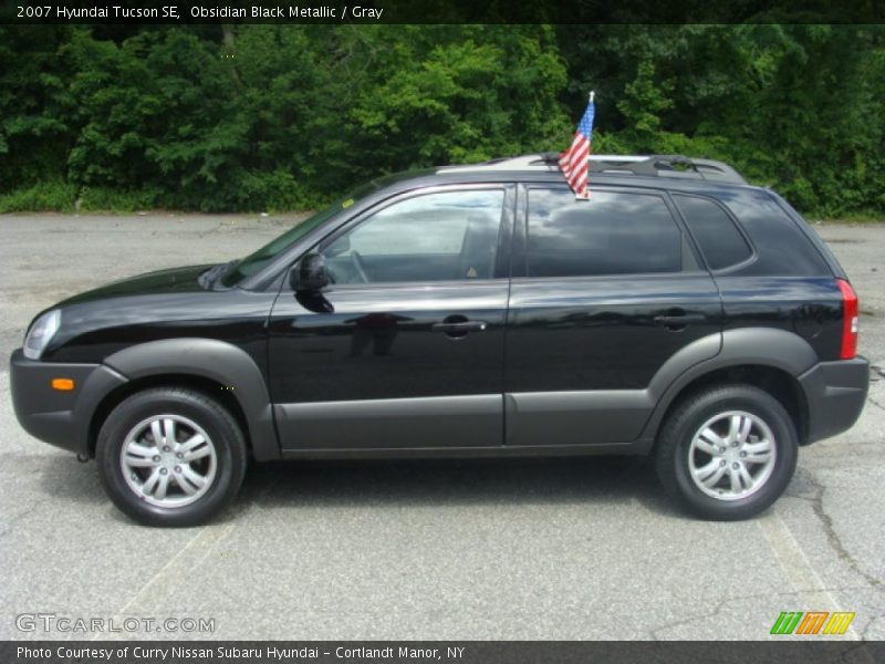 Obsidian Black Metallic / Gray 2007 Hyundai Tucson SE