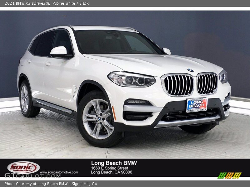 Alpine White / Black 2021 BMW X3 sDrive30i
