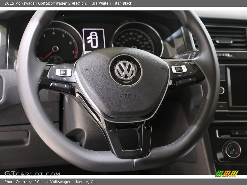 Pure White / Titan Black 2019 Volkswagen Golf SportWagen S 4Motion