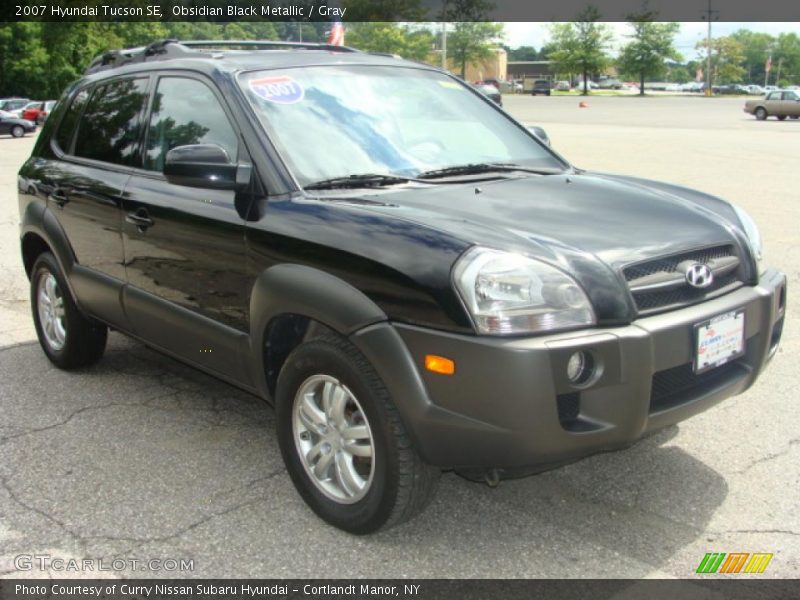 Obsidian Black Metallic / Gray 2007 Hyundai Tucson SE