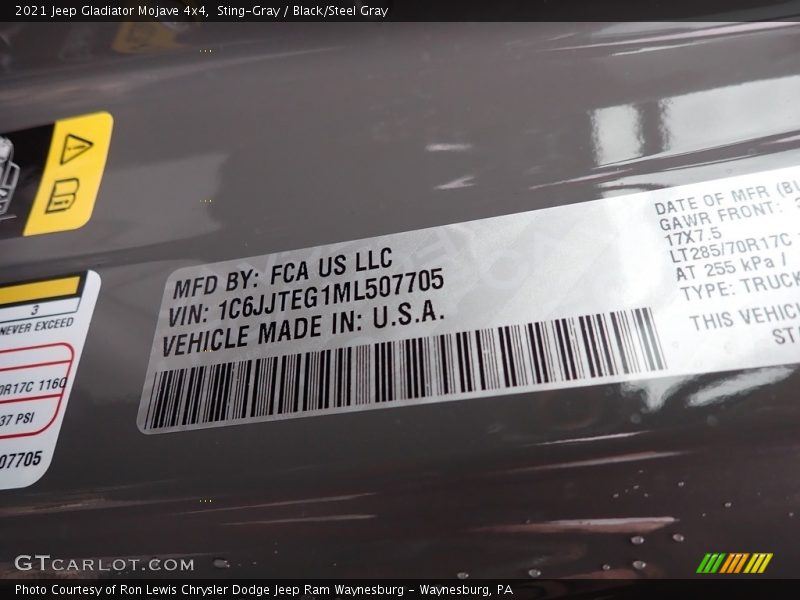 Sting-Gray / Black/Steel Gray 2021 Jeep Gladiator Mojave 4x4
