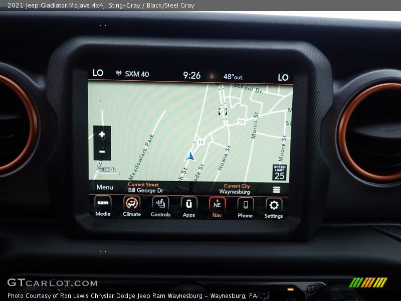 Navigation of 2021 Gladiator Mojave 4x4