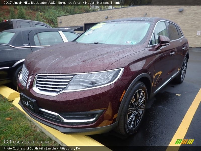 Burgundy Velvet / Modern Heritage Theme 2017 Lincoln MKX Black Label AWD