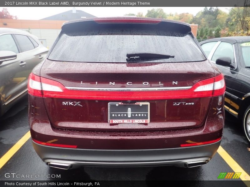 Burgundy Velvet / Modern Heritage Theme 2017 Lincoln MKX Black Label AWD