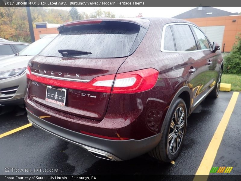 Burgundy Velvet / Modern Heritage Theme 2017 Lincoln MKX Black Label AWD