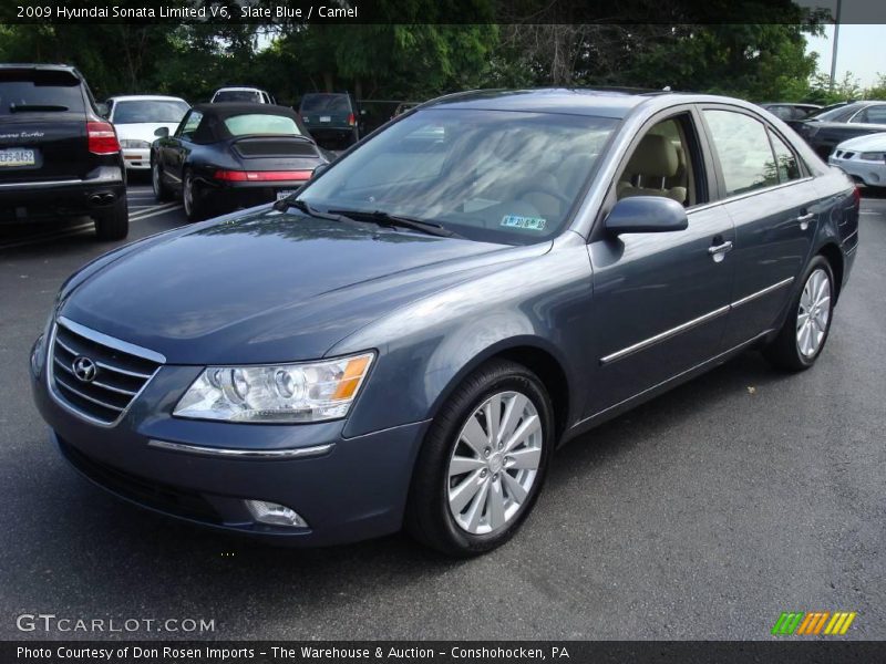 Slate Blue / Camel 2009 Hyundai Sonata Limited V6