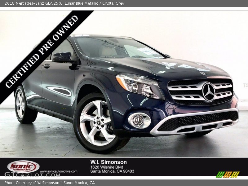 Lunar Blue Metallic / Crystal Grey 2018 Mercedes-Benz GLA 250