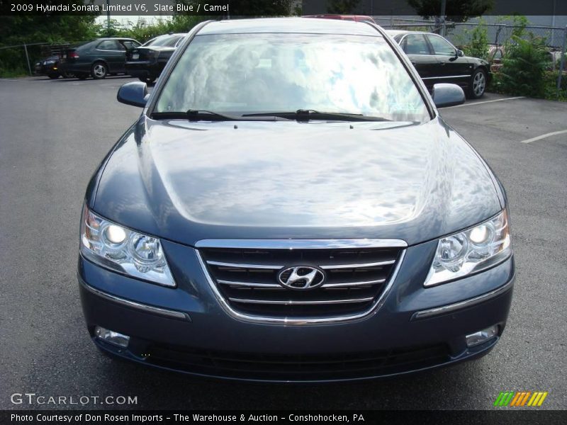 Slate Blue / Camel 2009 Hyundai Sonata Limited V6