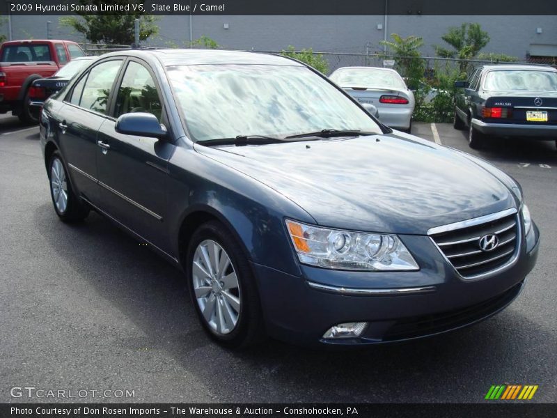 Slate Blue / Camel 2009 Hyundai Sonata Limited V6