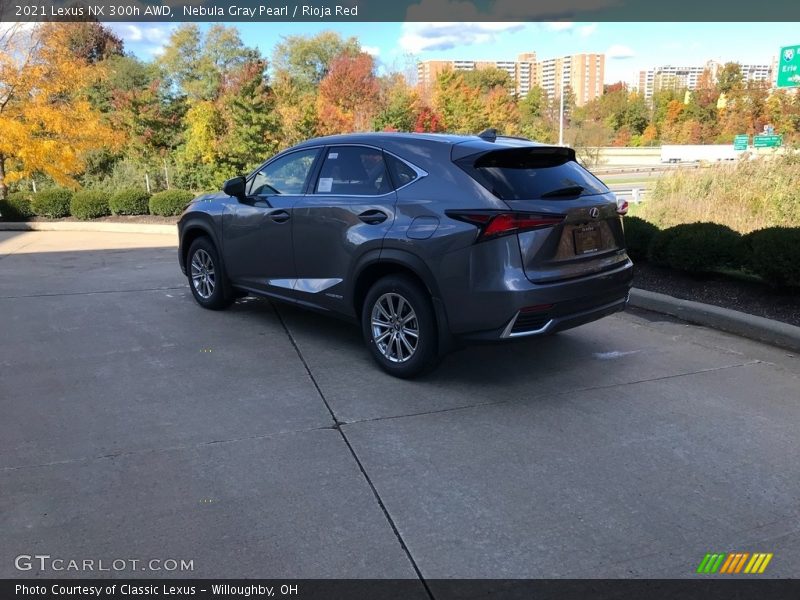Nebula Gray Pearl / Rioja Red 2021 Lexus NX 300h AWD