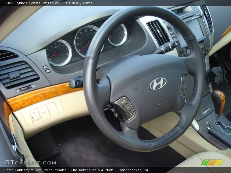 Slate Blue / Camel 2009 Hyundai Sonata Limited V6