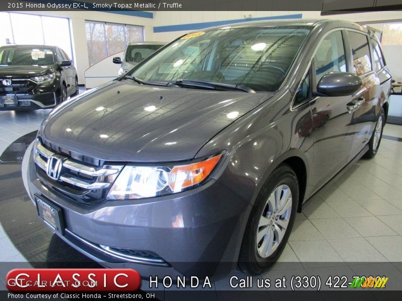Smoky Topaz Metallic / Truffle 2015 Honda Odyssey EX-L