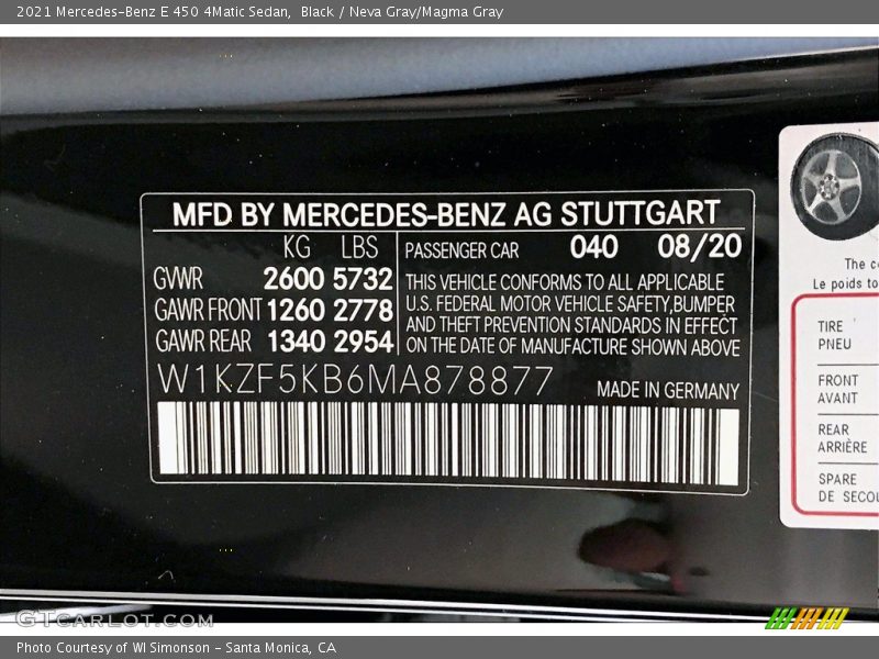 Black / Neva Gray/Magma Gray 2021 Mercedes-Benz E 450 4Matic Sedan