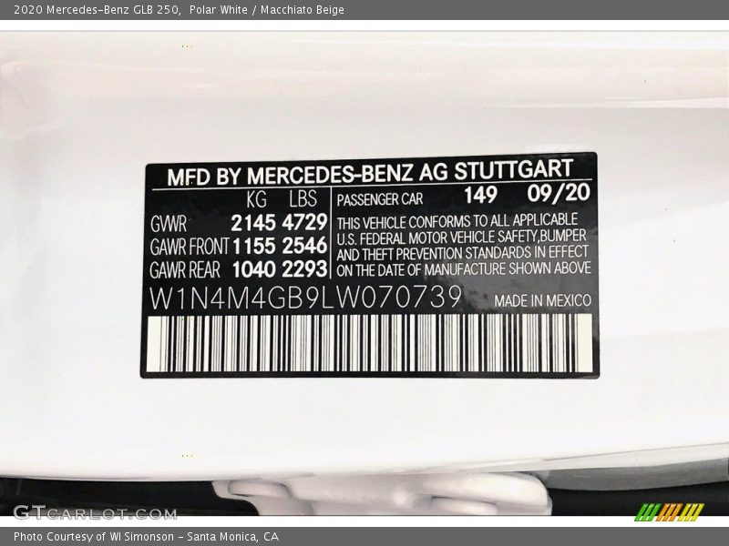 Polar White / Macchiato Beige 2020 Mercedes-Benz GLB 250