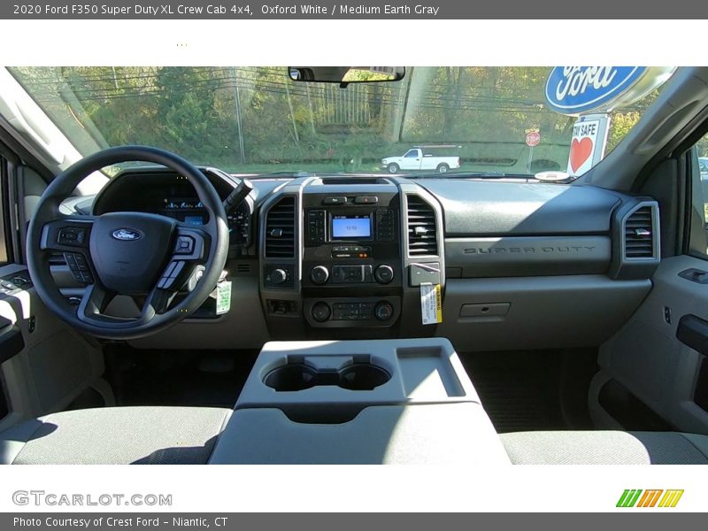 Oxford White / Medium Earth Gray 2020 Ford F350 Super Duty XL Crew Cab 4x4