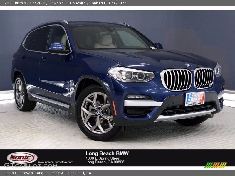 Phytonic Blue Metallic / Canberra Beige/Black 2021 BMW X3 sDrive30i