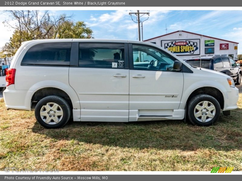 Stone White / Black/Light Graystone 2012 Dodge Grand Caravan SE