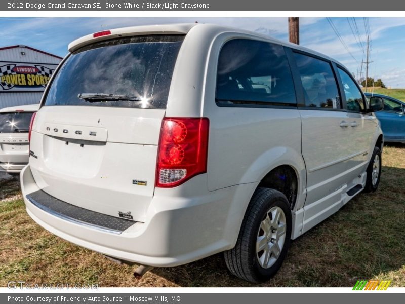 Stone White / Black/Light Graystone 2012 Dodge Grand Caravan SE