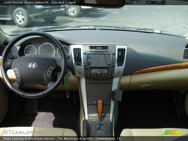 Slate Blue / Camel 2009 Hyundai Sonata Limited V6