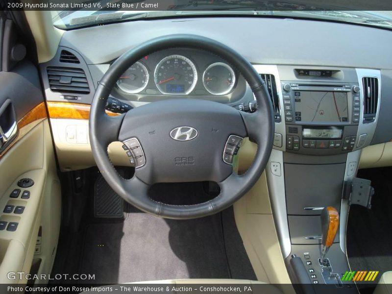 Slate Blue / Camel 2009 Hyundai Sonata Limited V6