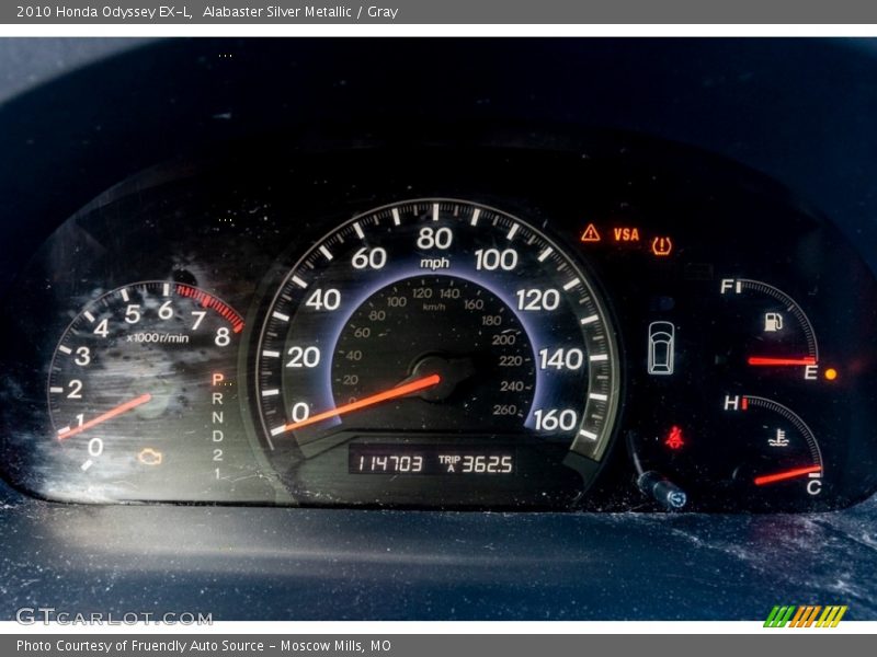 Alabaster Silver Metallic / Gray 2010 Honda Odyssey EX-L
