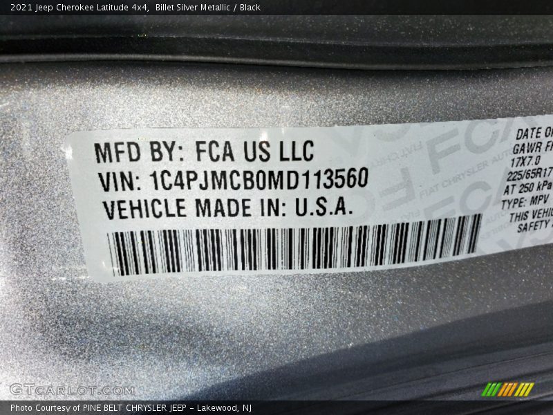 Billet Silver Metallic / Black 2021 Jeep Cherokee Latitude 4x4
