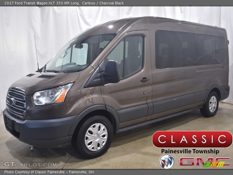 Caribou / Charcoal Black 2017 Ford Transit Wagon XLT 350 MR Long