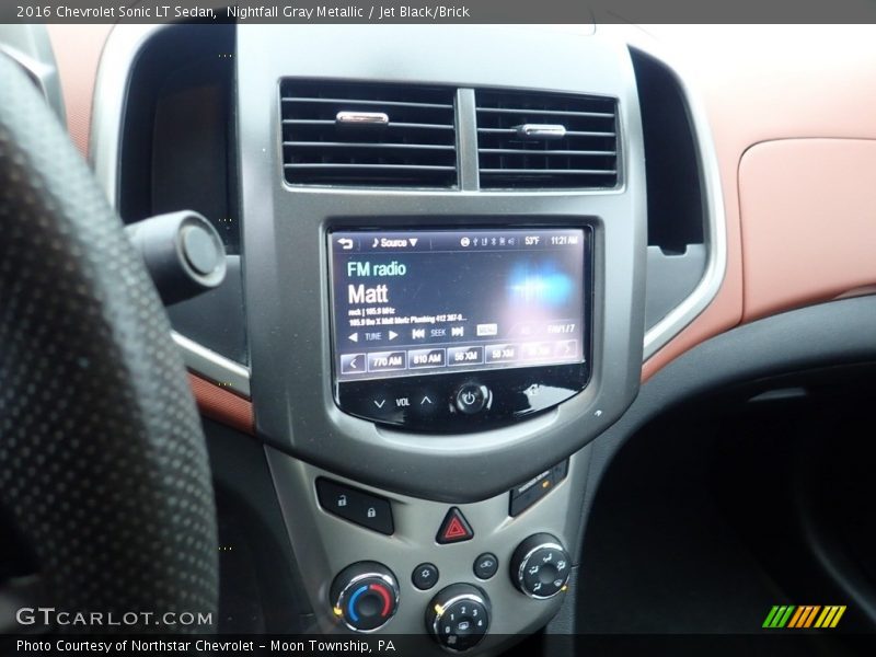 Nightfall Gray Metallic / Jet Black/Brick 2016 Chevrolet Sonic LT Sedan