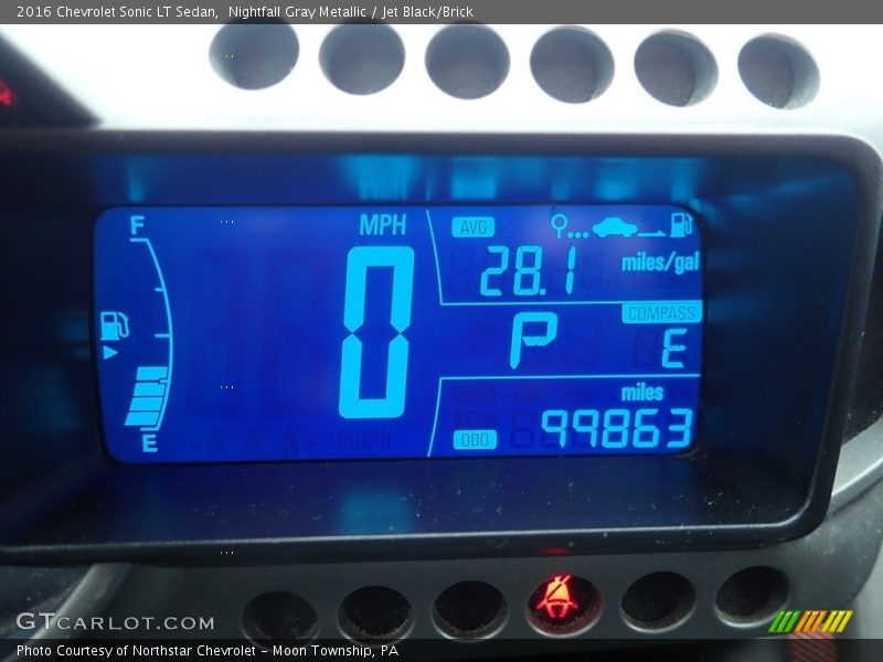 Nightfall Gray Metallic / Jet Black/Brick 2016 Chevrolet Sonic LT Sedan