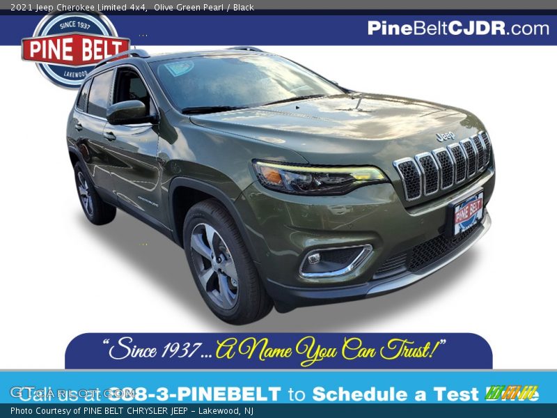 Olive Green Pearl / Black 2021 Jeep Cherokee Limited 4x4