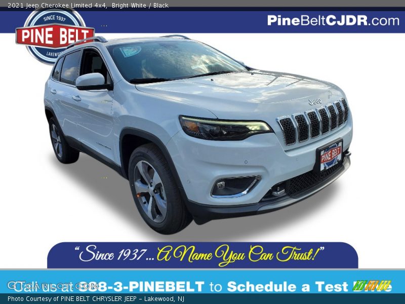 Bright White / Black 2021 Jeep Cherokee Limited 4x4