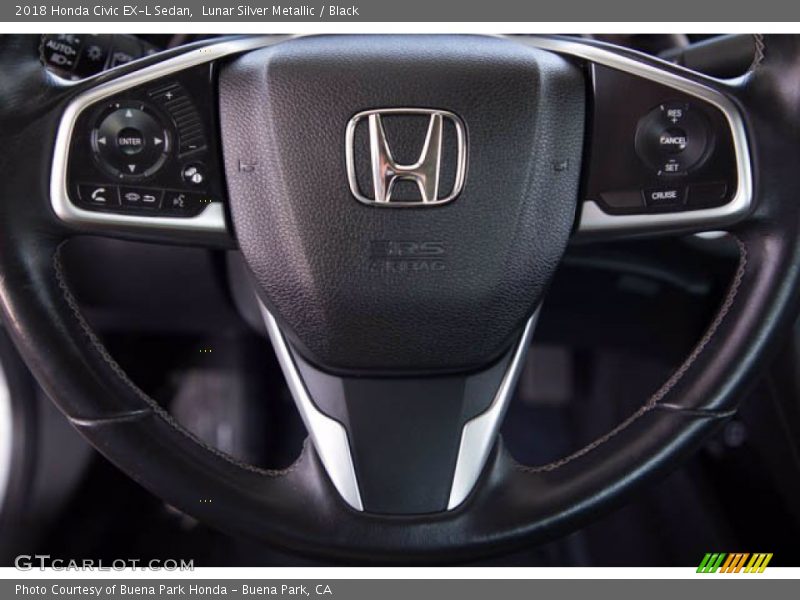 Lunar Silver Metallic / Black 2018 Honda Civic EX-L Sedan