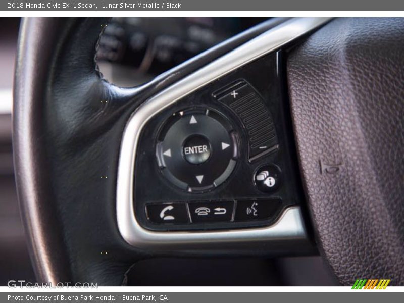 Lunar Silver Metallic / Black 2018 Honda Civic EX-L Sedan