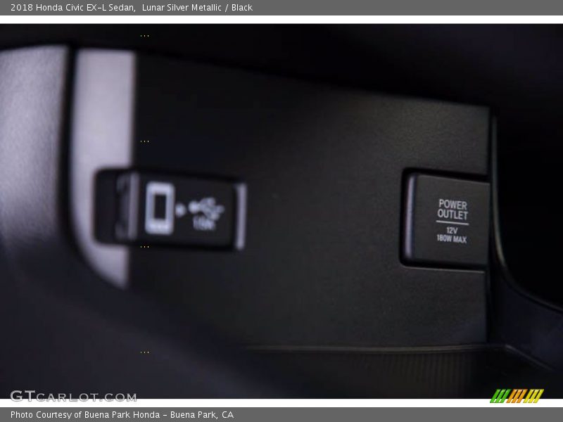 Lunar Silver Metallic / Black 2018 Honda Civic EX-L Sedan