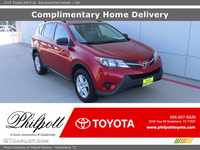 Barcelona Red Metallic / Ash 2015 Toyota RAV4 LE