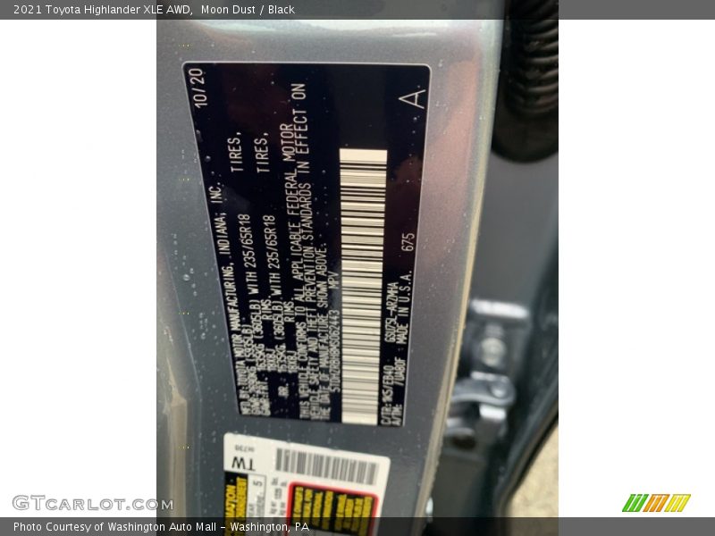 1K5 - 2021 Toyota Highlander XLE AWD