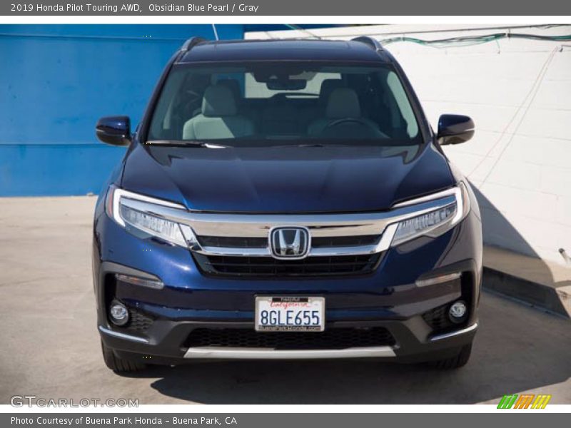 Obsidian Blue Pearl / Gray 2019 Honda Pilot Touring AWD