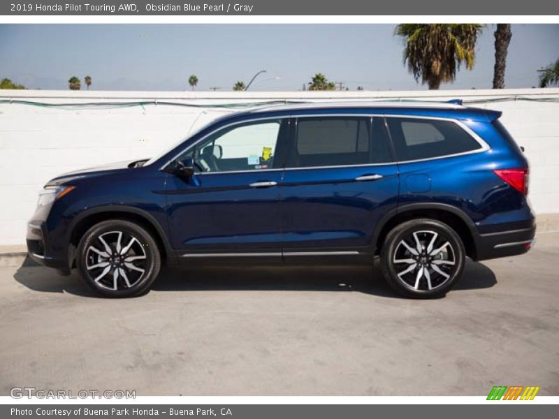 Obsidian Blue Pearl / Gray 2019 Honda Pilot Touring AWD