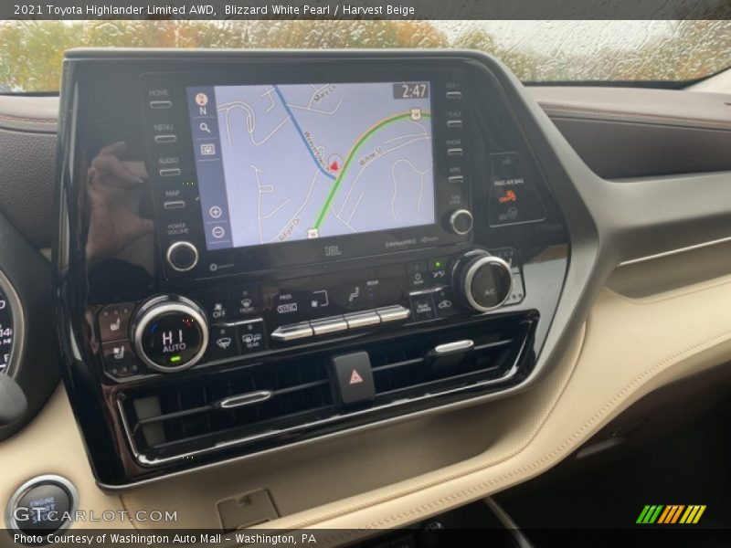 Navigation of 2021 Highlander Limited AWD