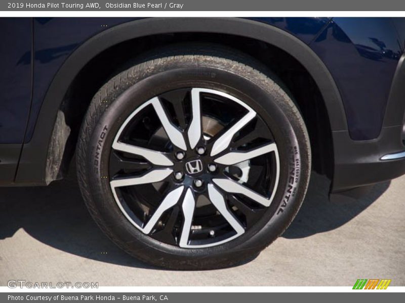 Obsidian Blue Pearl / Gray 2019 Honda Pilot Touring AWD