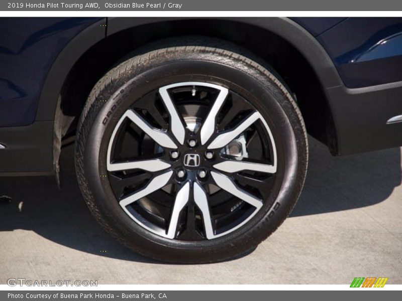 Obsidian Blue Pearl / Gray 2019 Honda Pilot Touring AWD