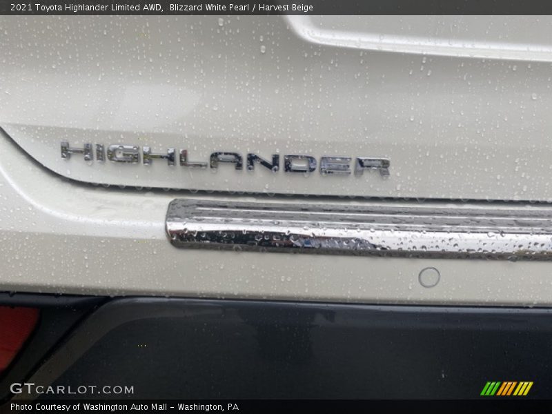 Blizzard White Pearl / Harvest Beige 2021 Toyota Highlander Limited AWD