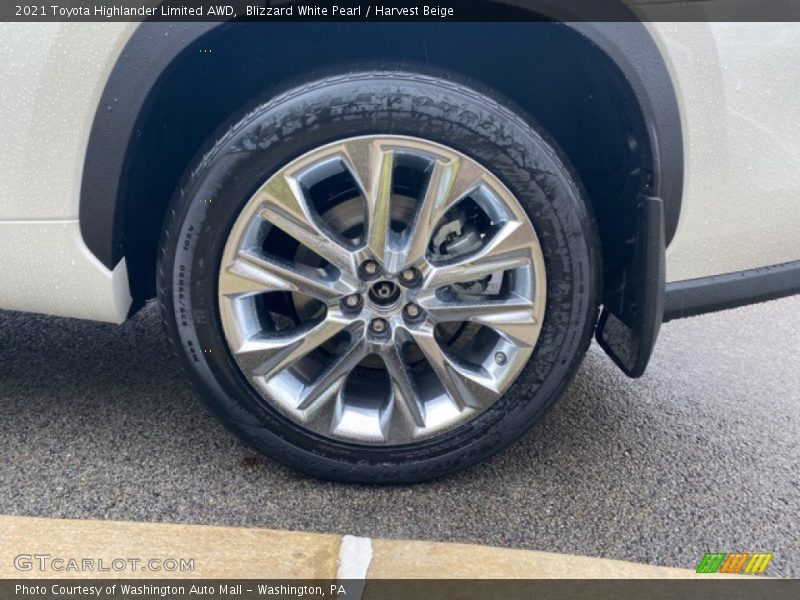 Blizzard White Pearl / Harvest Beige 2021 Toyota Highlander Limited AWD
