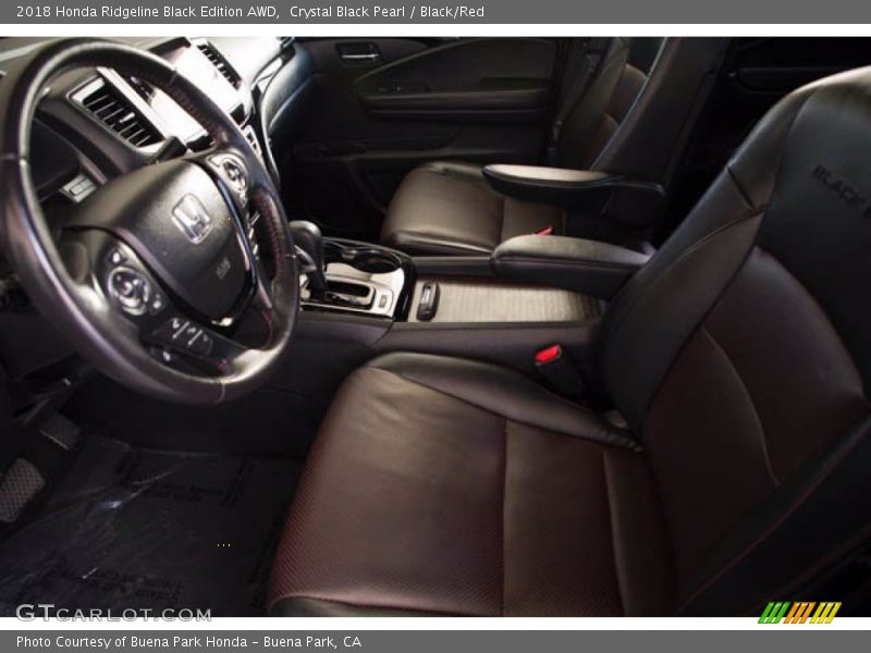Crystal Black Pearl / Black/Red 2018 Honda Ridgeline Black Edition AWD