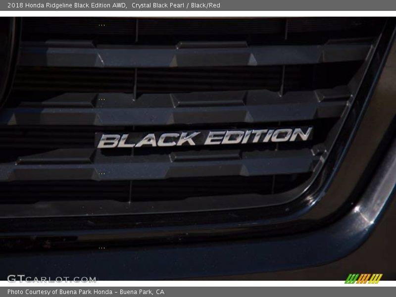 Crystal Black Pearl / Black/Red 2018 Honda Ridgeline Black Edition AWD