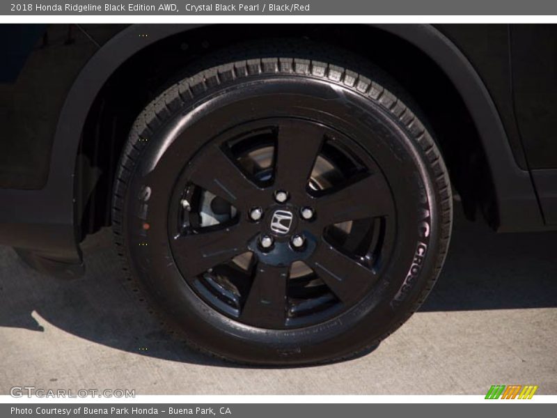 Crystal Black Pearl / Black/Red 2018 Honda Ridgeline Black Edition AWD