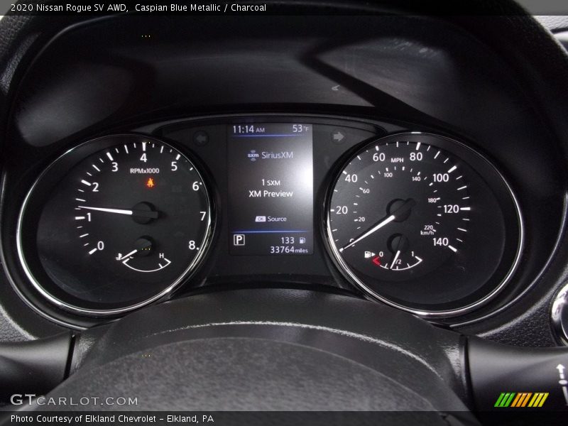 Caspian Blue Metallic / Charcoal 2020 Nissan Rogue SV AWD