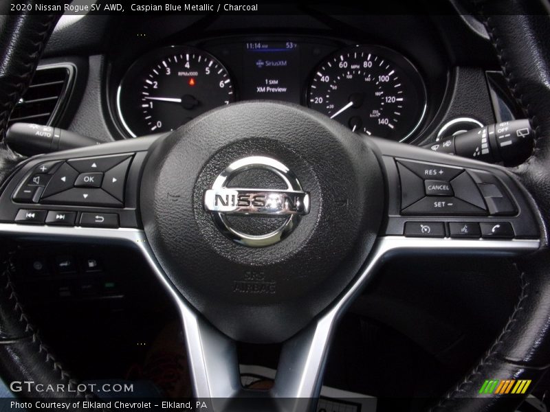 Caspian Blue Metallic / Charcoal 2020 Nissan Rogue SV AWD
