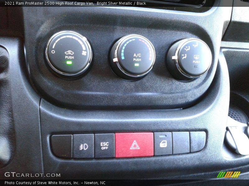 Controls of 2021 ProMaster 2500 High Roof Cargo Van